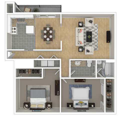 2 bedroom floor plan